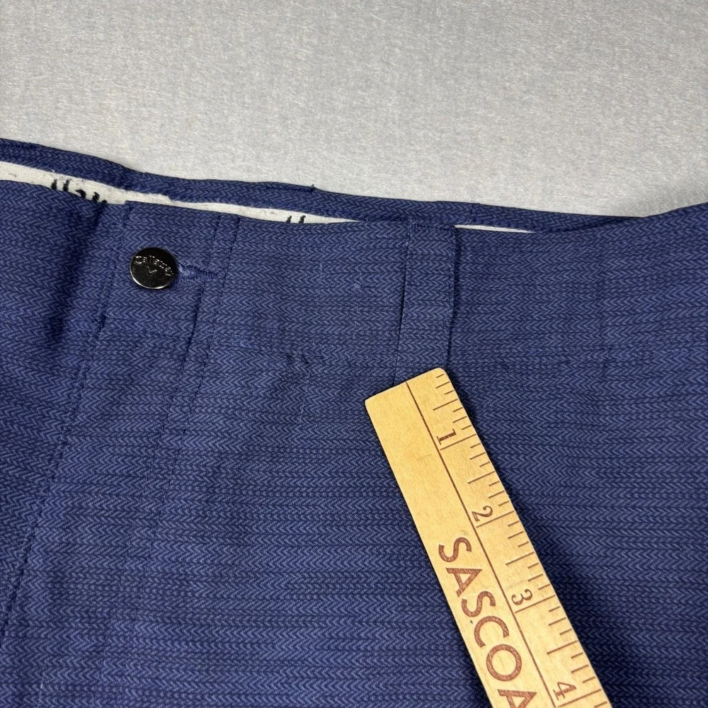 Lot of 2 Callaway Mens Golf Shorts 36 Blue/White Performance Stretch Flat‎ Front